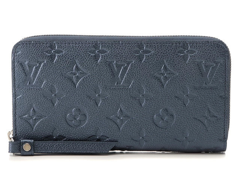 LOUIS VUITTON Zippy Wallet Round Zip Long Monogram Empreinte Navy Blue